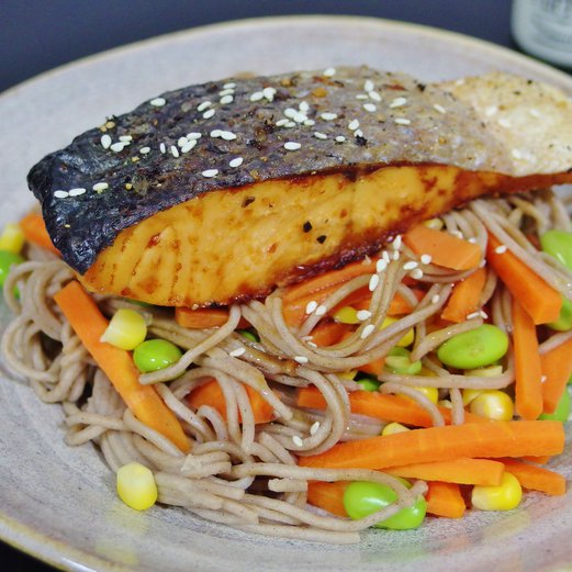 OvenBaked Salmon with Soba Noodles Recipe Spring Tomorrow