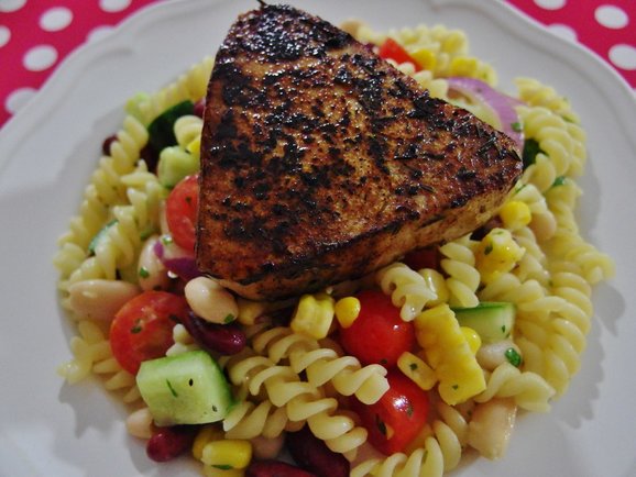 Tuna Steak with Beans & Pasta Salad Recipe | Spring Tomorrow